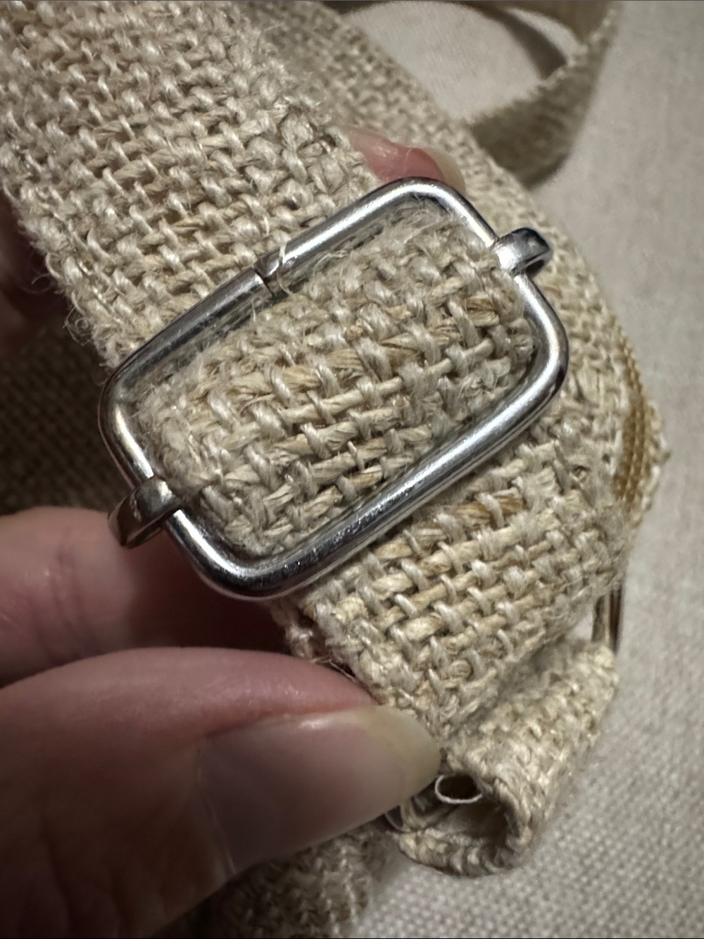 Ark Fair Trade's Hemp Crossbody Bag-Nepal Orig-Natural Color with Imperfections - Picture 8 of 16